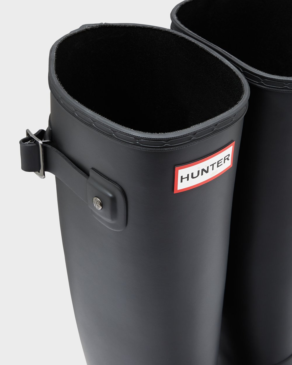 Women Hunter Refined Slim Fit | Tall Rain Boots Black | NZ-10672-RKWN